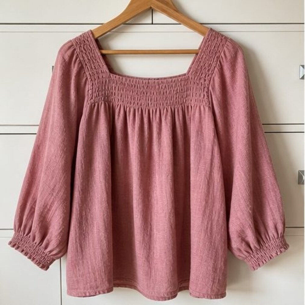 Rust Tie Neck Blouse